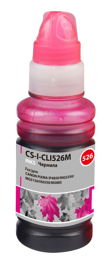 Чернила Cactus CS-I-CLI526M пурпурный 100мл для Canon Pixma iP4850/MG5250/MG5150/iX6550