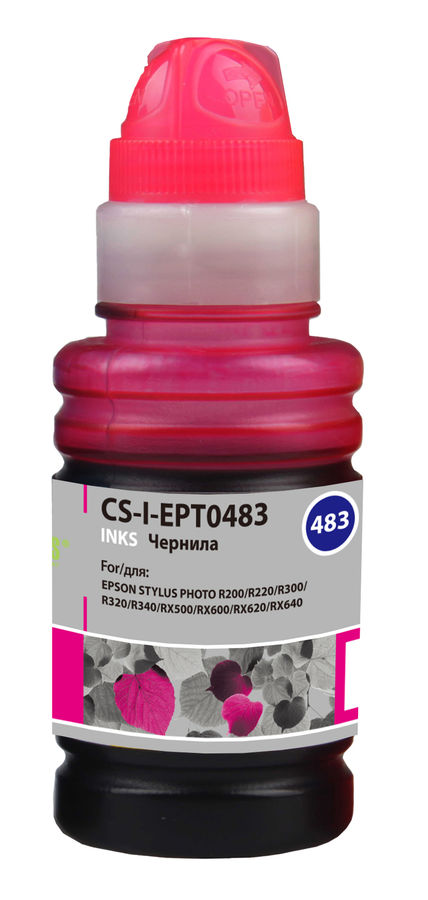 Чернила Cactus CS-I-EPT0483 пурпурный 100мл для Epson StPh R200/R220/R300/R320