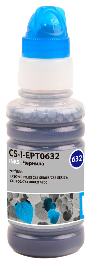 Чернила Cactus CS-I-EPT0632 голубой 100мл для Epson St C67series/C87series/CX3700/CX4100
