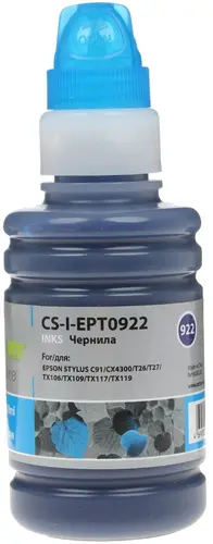 Чернила Cactus CS-I-EPT0922 голубой 100мл для Epson St C91/CX4300/T26/T27/TX106/TX109