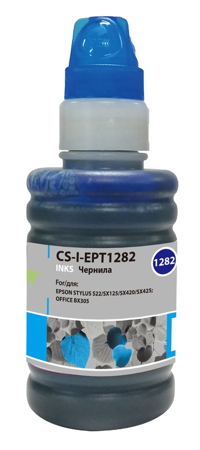 Чернила Cactus CS-I-EPT1282 голубой 100мл для Epson St S22/SX125/SX420/SX425/Of BX305