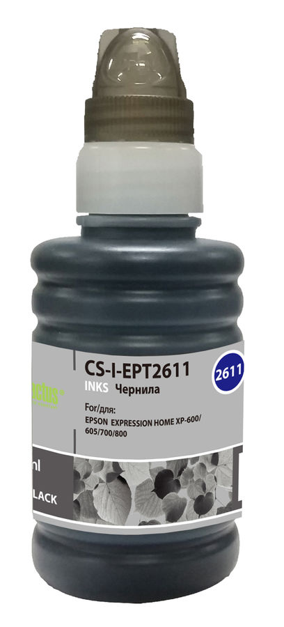 Чернила Cactus CS-I-EPT2611 черный 100мл для Epson ExpHo XP600/605/700/800