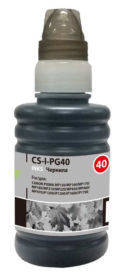 Чернила Cactus CS-I-PG40 черный 100мл для Canon Pixma MP150/MP160/MP170/MP180/MP210/MP220