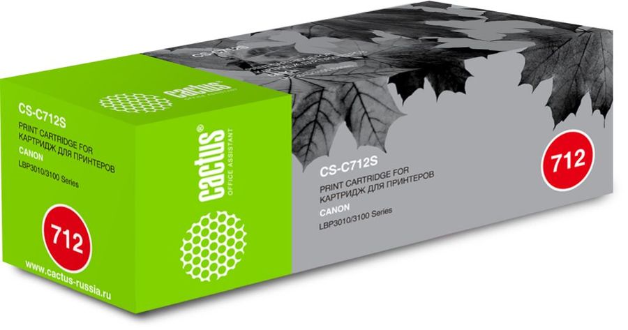 Картридж лазерный Cactus CS-C712S черный (1500стр.) для Canon LBP-3010/3020