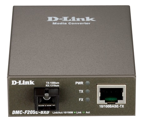 Медиаконвертер D-Link DMC-F20SC-BXD Twisted-pair to FE Single-mode Fiber, 20km, SC, TX 1550nm, RX 1310nm