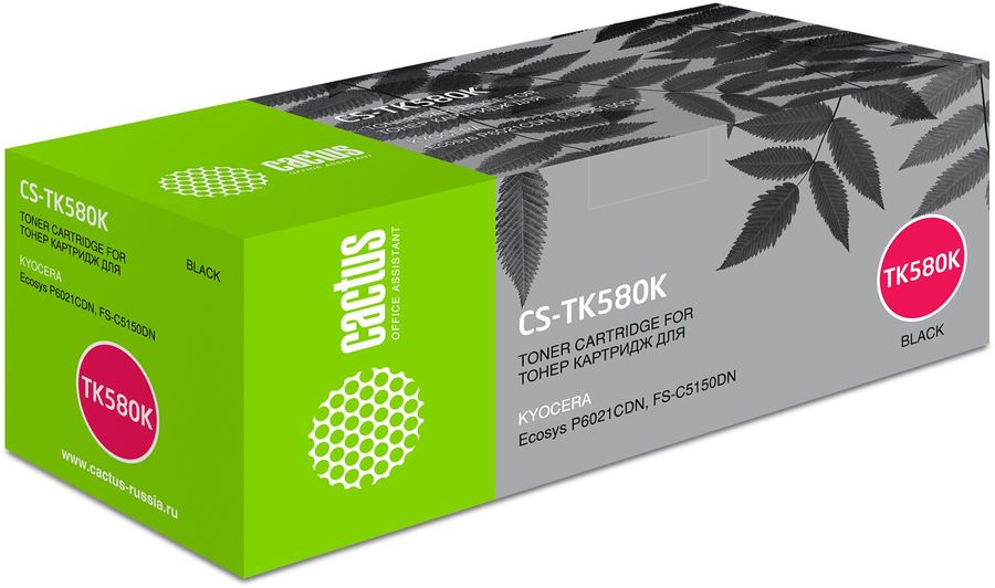 Картридж лазерный Cactus CS-TK580K черный (3500стр.) для Kyocera FS-C5150DN/P6021 Ecosys