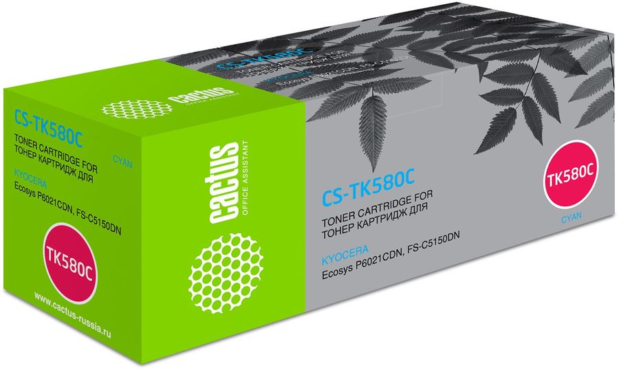 Картридж лазерный Cactus CS-TK580C голубой (2800стр.) для Kyocera FS-C5150DN/P6021 Ecosys