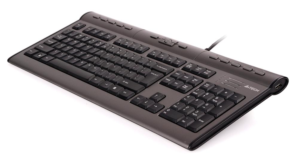 Клавиатура A4Tech KLS-7MUU серебристый/черный USB slim Multimedia