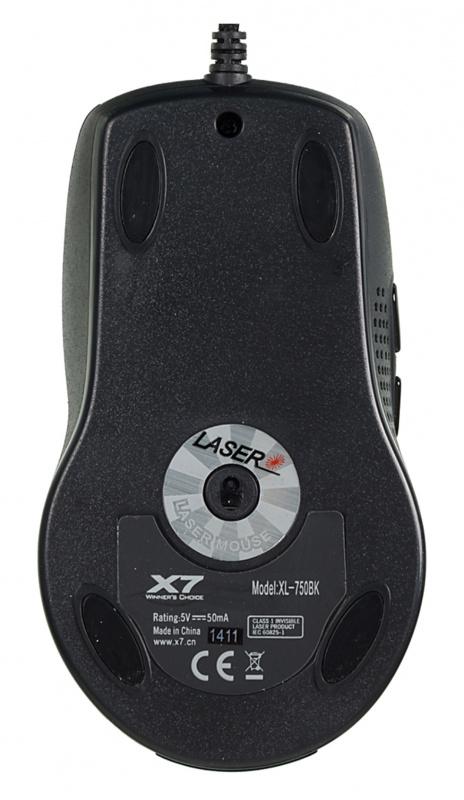 Мышь A4Tech XL-750BK черный лазерная (3600dpi) USB2.0 (6but)