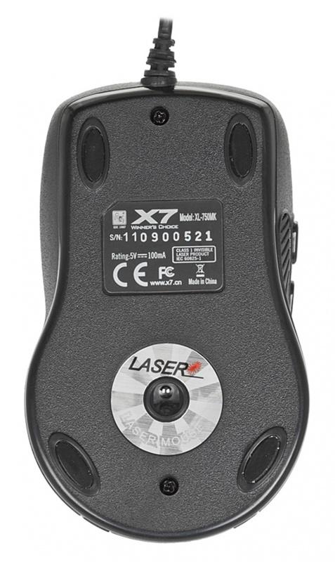 Мышь A4Tech XL-750MK черный лазерная (3600dpi) USB (6but)