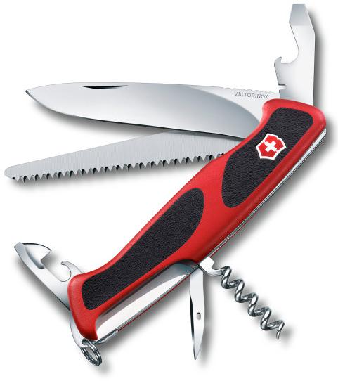 Нож перочинный Victorinox RangerGrip 55 (0.9563.C) 130мм 12функц. красный/черный карт.коробка