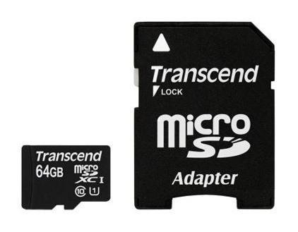 Флеш карта microSDXC 64GB Transcend TS64GUSDU1 + adapter