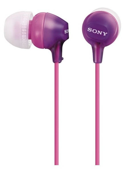 Наушники вкладыши Sony MDR-EX15LP 1.2м фиолетовый проводные в ушной раковине (MDREX15LPV.AE)
