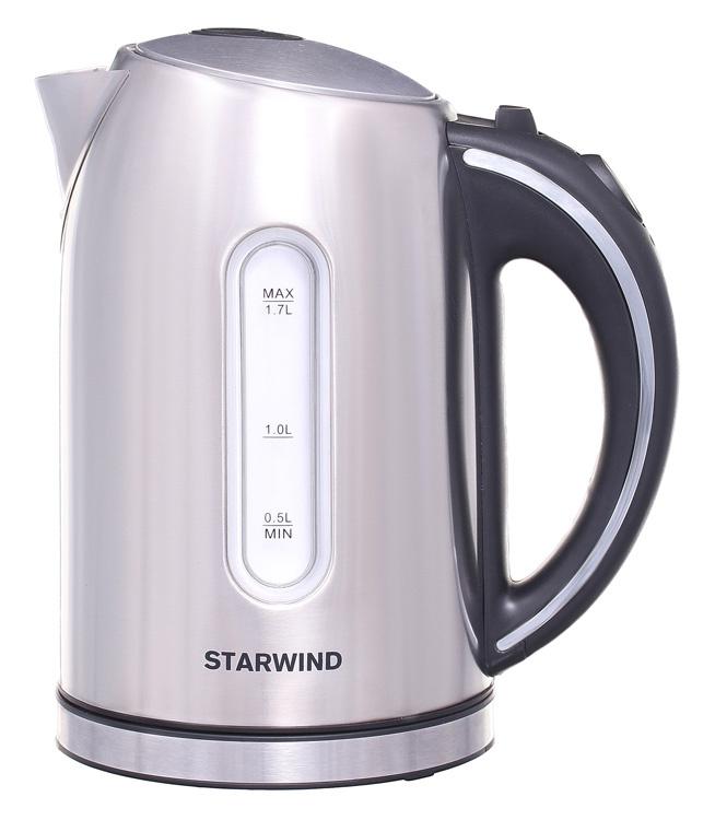 Чайник электрический Starwind SKS4210 1.7л. 2200Вт серебристый матовый корпус: металл/пластик
