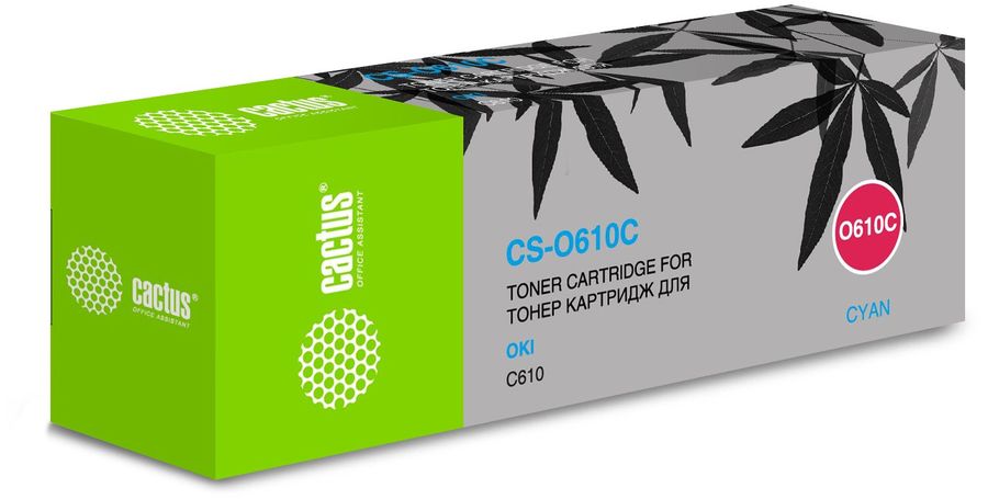 Картридж лазерный Cactus CS-O610C голубой (6000стр.) для Oki C610