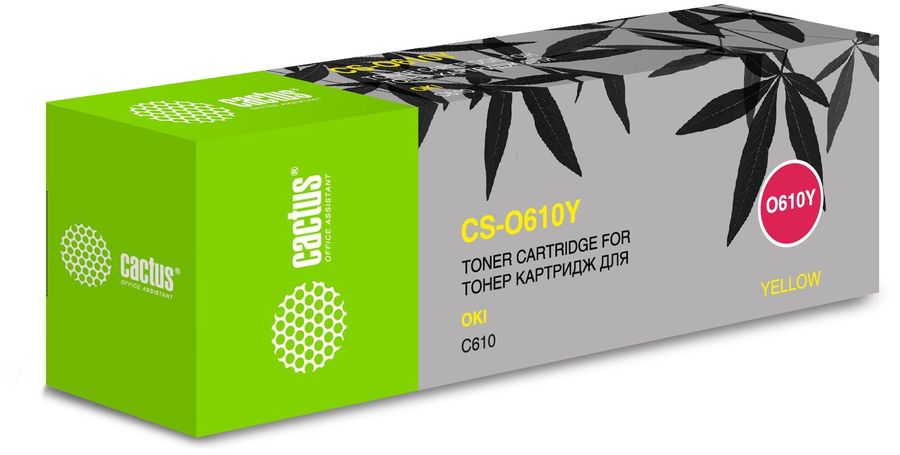 Картридж лазерный Cactus CS-O610Y желтый (6000стр.) для Oki C610