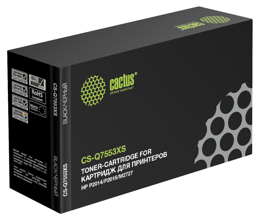 Картридж лазерный Cactus CS-Q7553XS Q7553X черный (7000стр.) для HP P2014/P2015/M2727